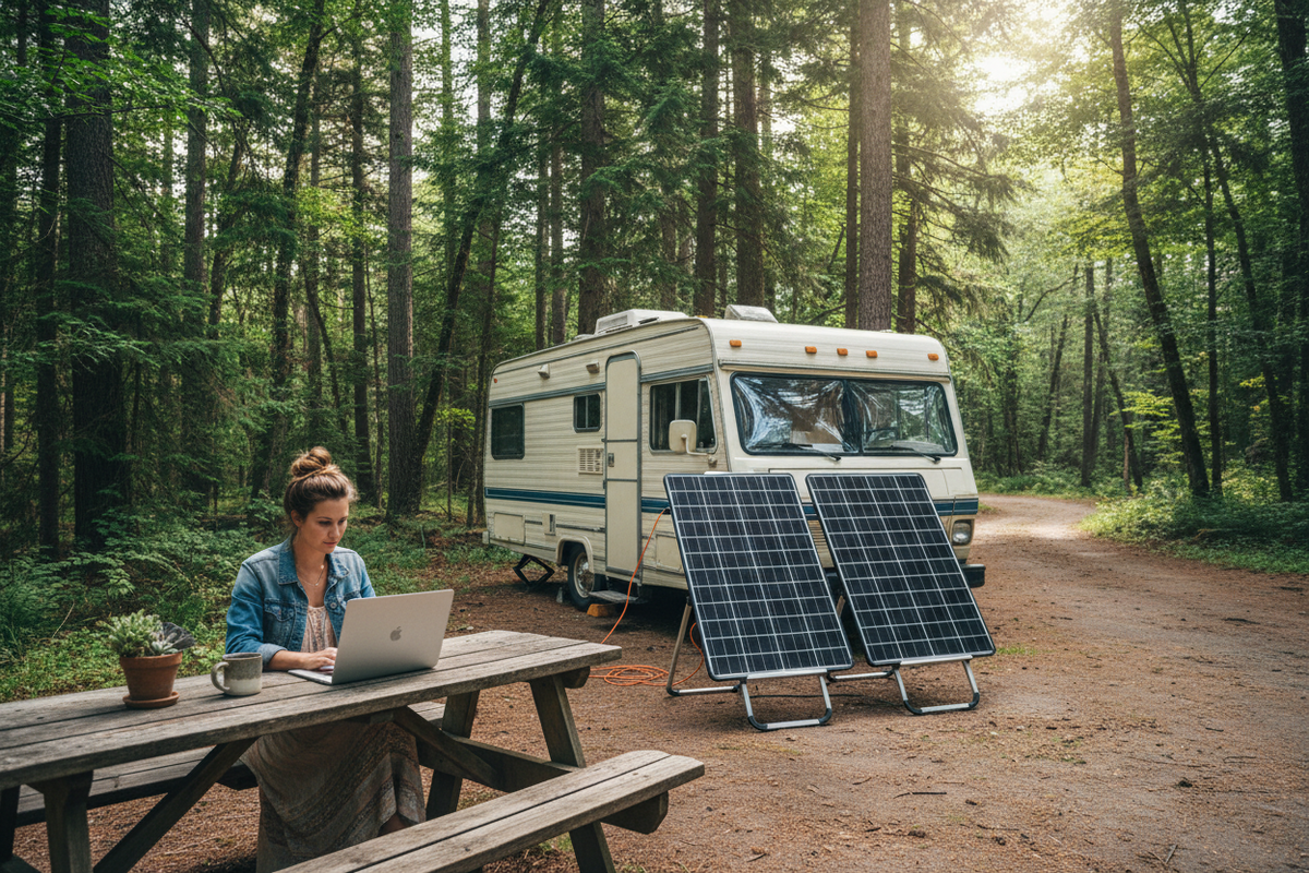 How Much Solar Power Do I Need to Work From the Road?